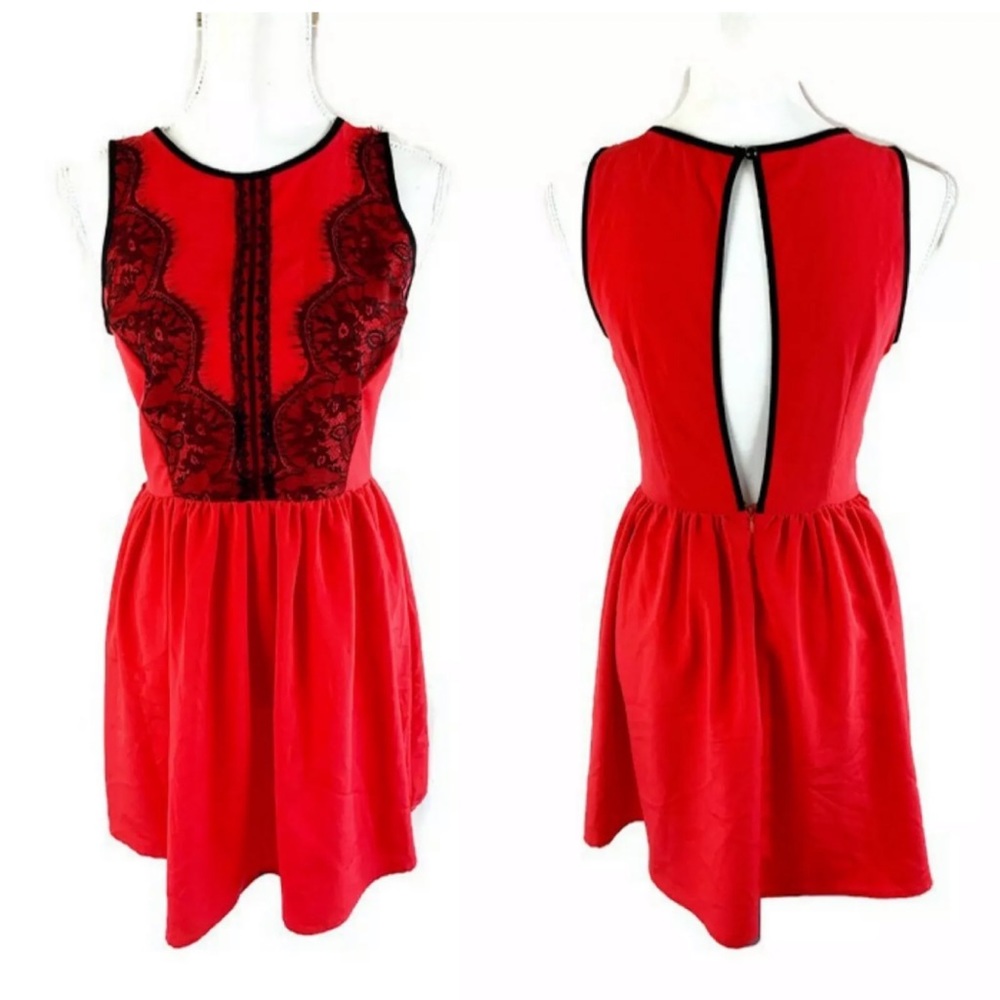 ANTHROPOLOGIE Lace Sleeveless Keyhole Back Dress - Picture 1 of 6